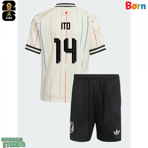 Japan Junya Ito #14 Replika Babytøj Udebanesæt Børn VM 2026 Kortærmet (+ Korte bukser)